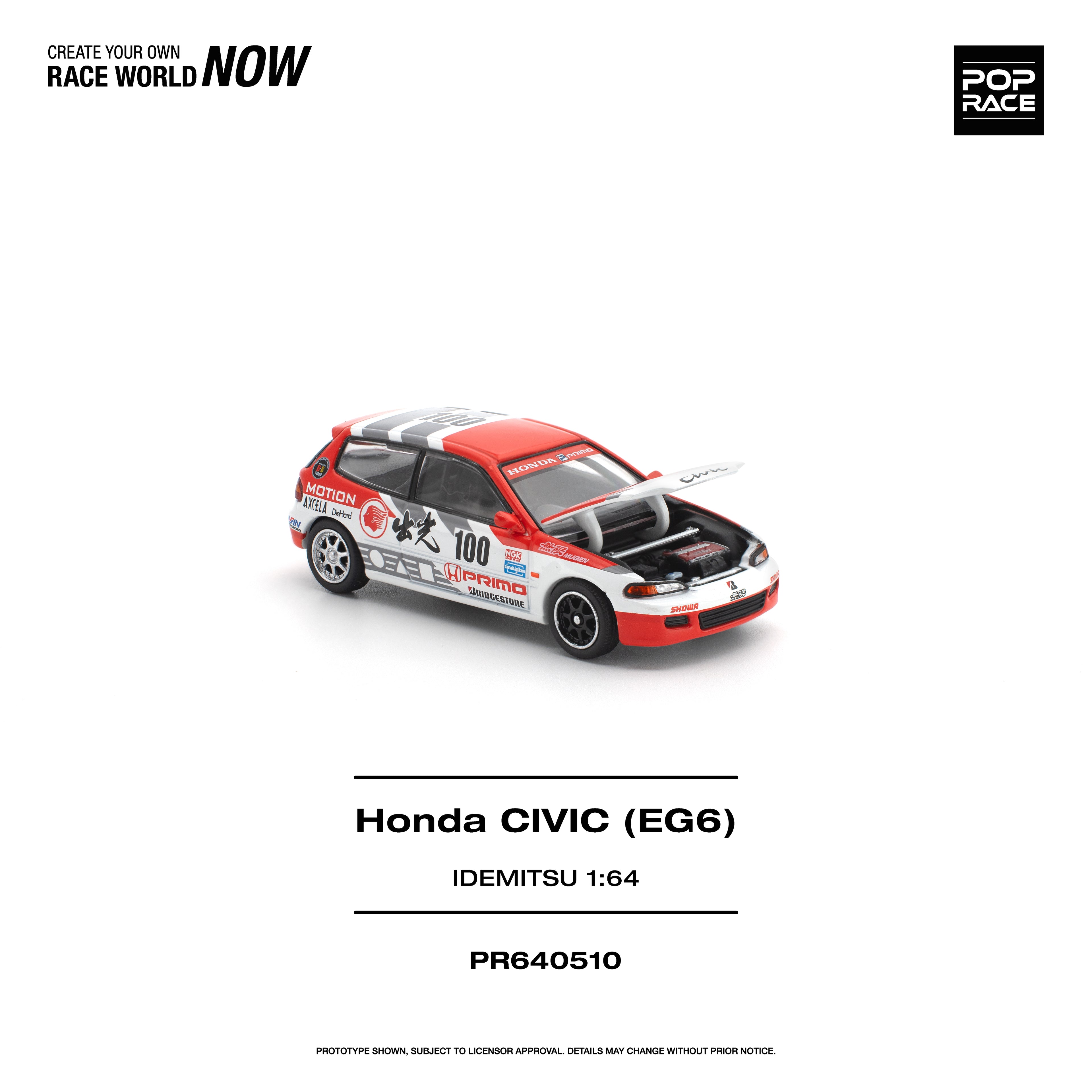 POPRACE 1/64 HONDA CIVIC (EG6) IDEMITSU MOTION INFINITE