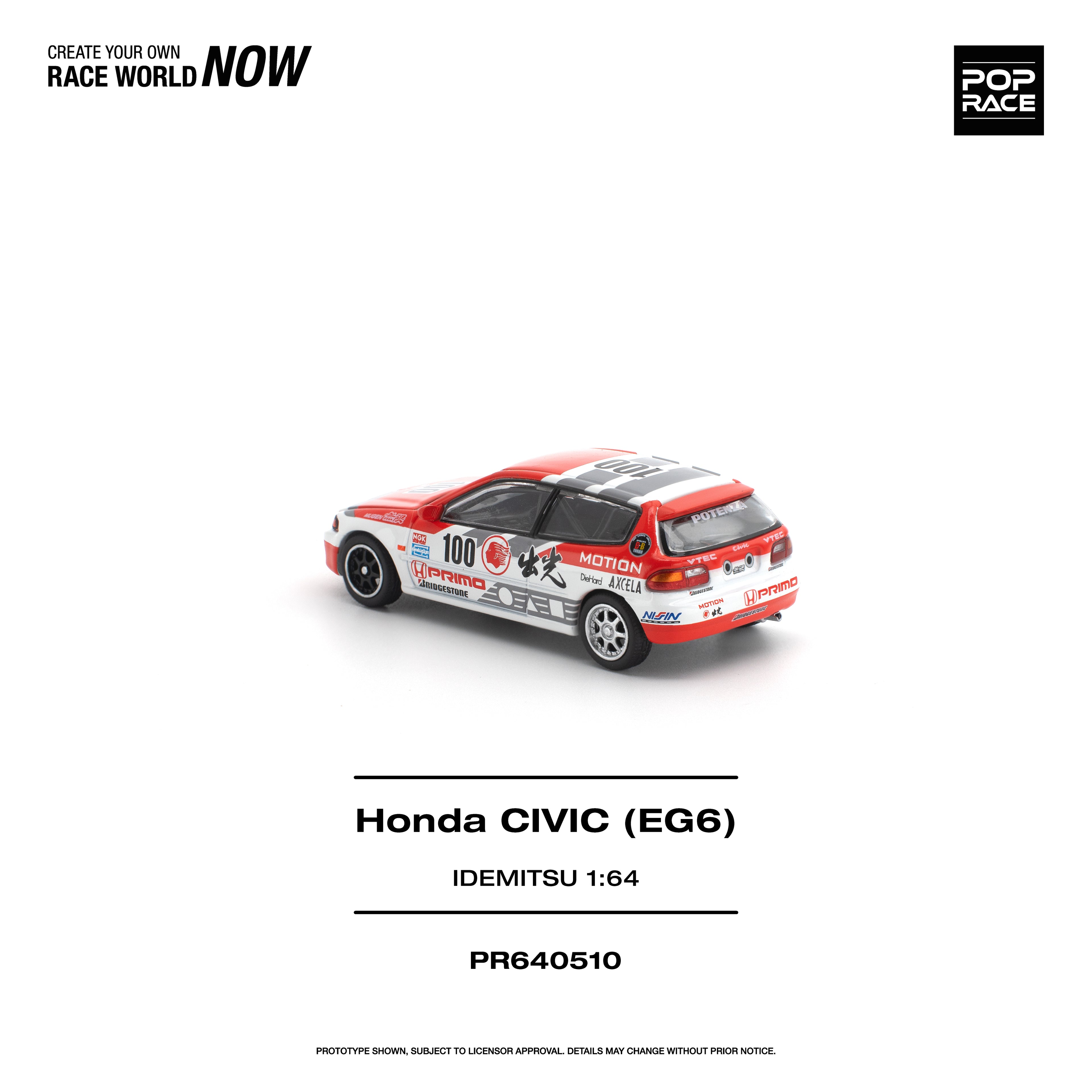 POPRACE 1/64 HONDA CIVIC (EG6) IDEMITSU MOTION INFINITE