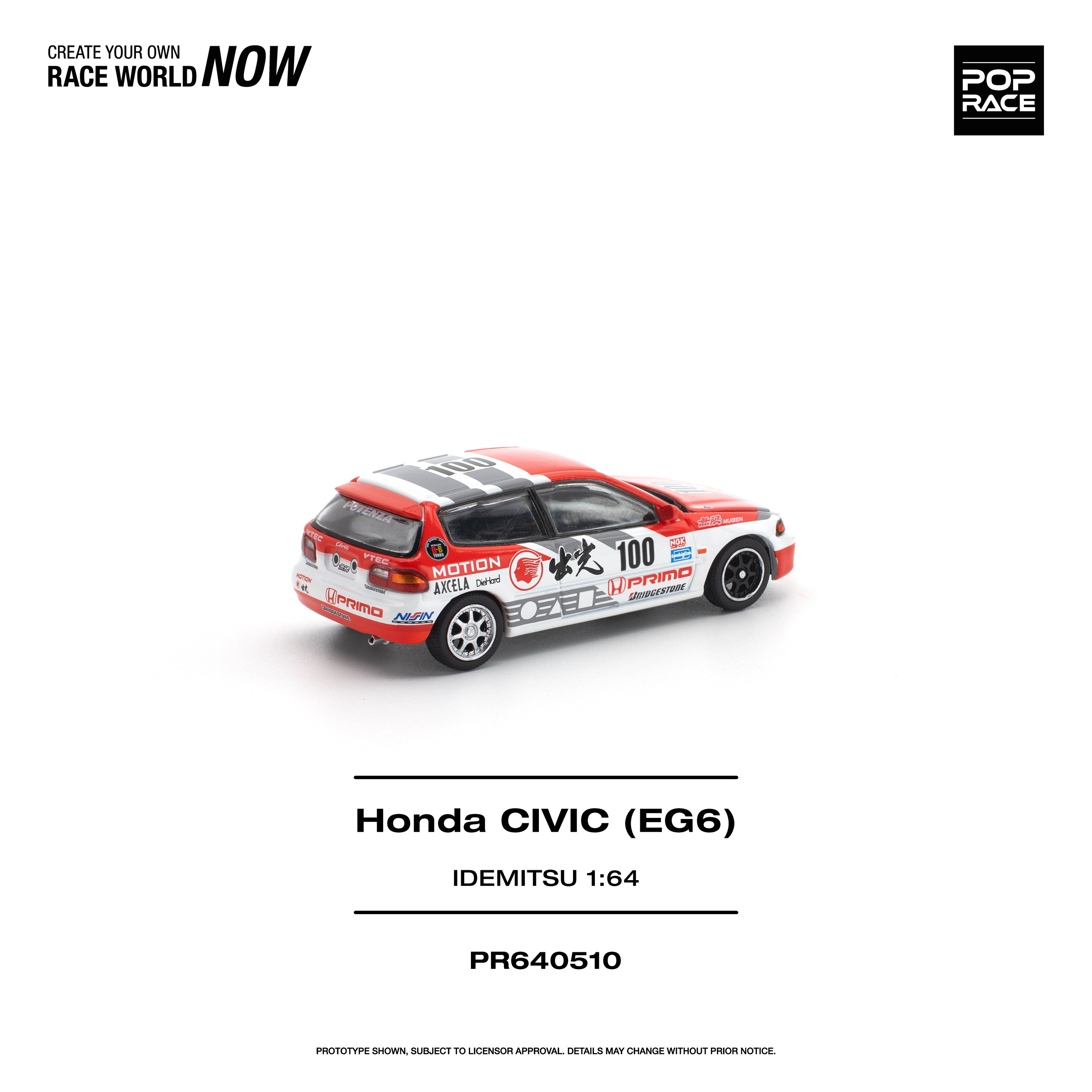 POPRACE 1/64 HONDA CIVIC (EG6) IDEMITSU MOTION INFINITE