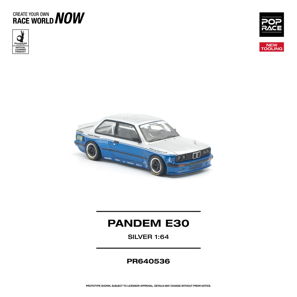 POPRACE 1/64 PANDEM E30 SILVER