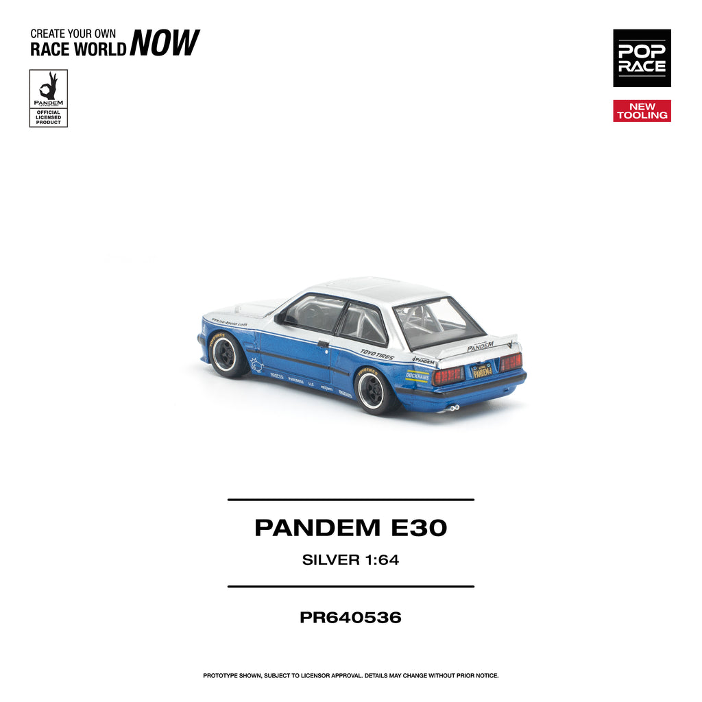 POPRACE 1/64 PANDEM E30 SILVER