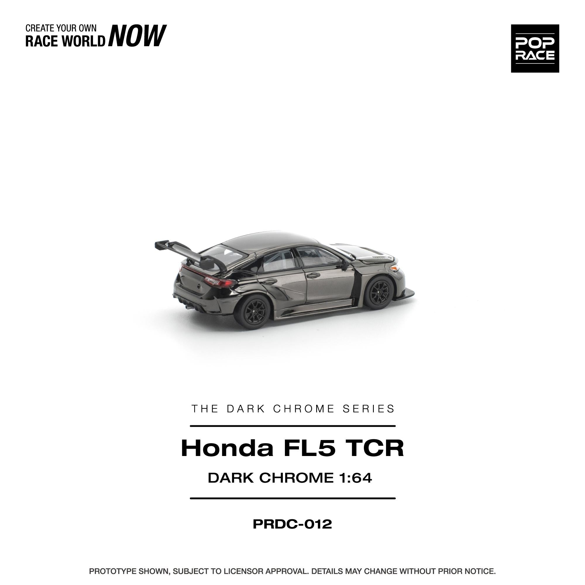 POPRACE 1/64 HONDA CIVIC FL5 TCR DARK CHROME