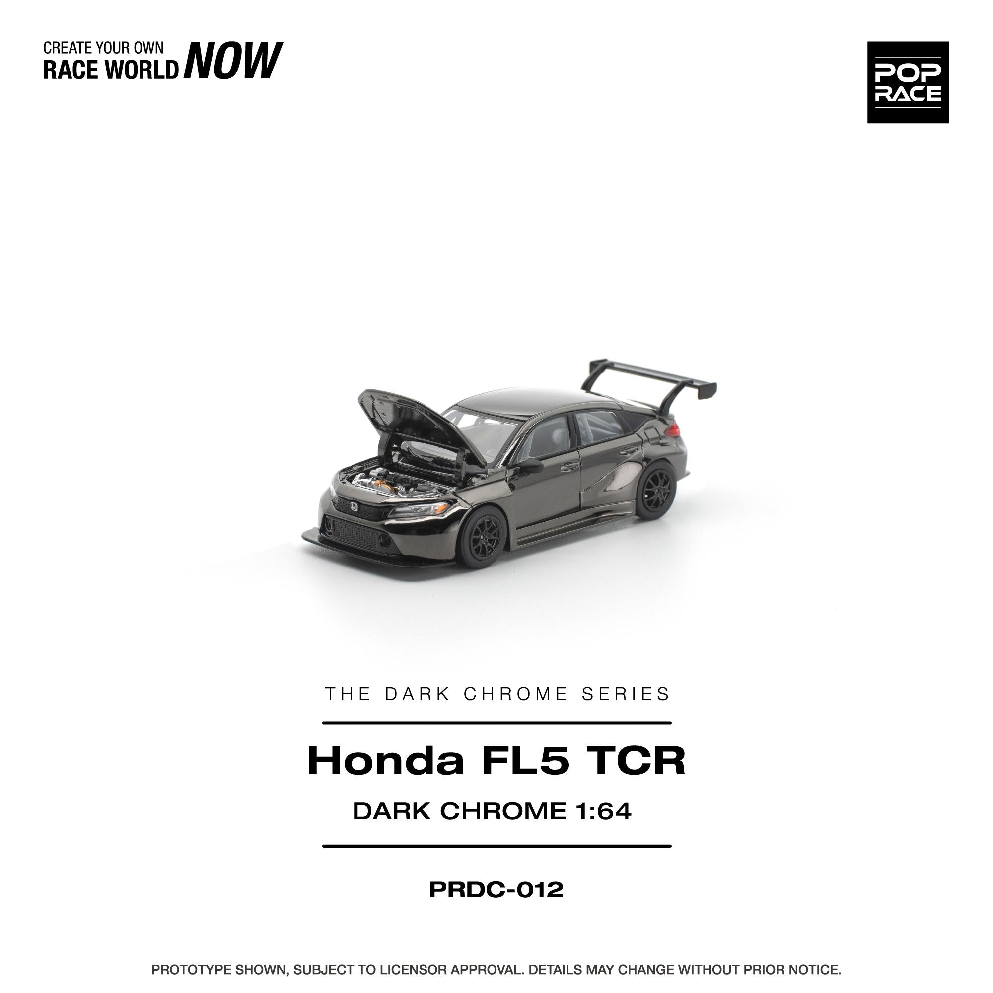 POPRACE 1/64 HONDA CIVIC FL5 TCR DARK CHROME
