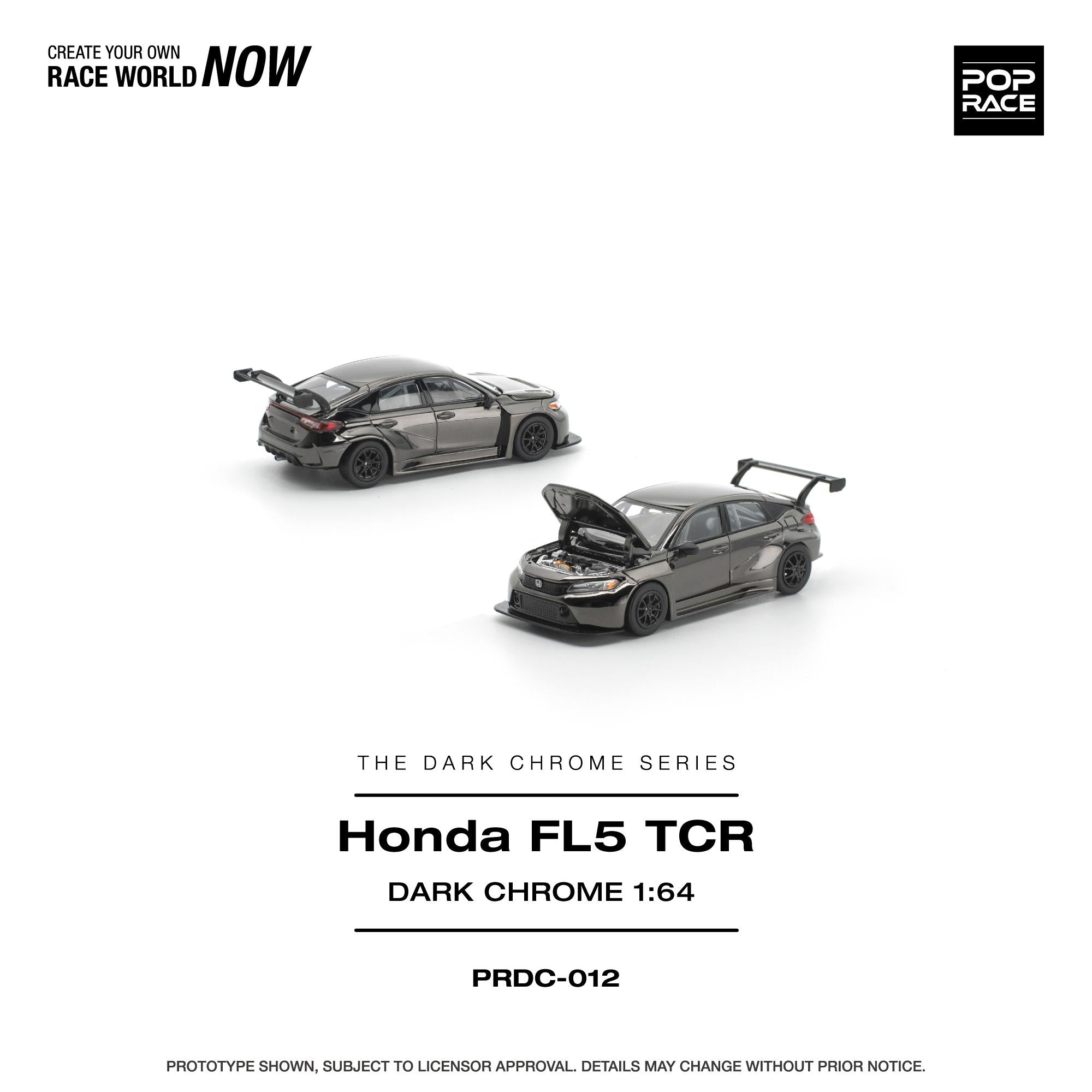 POPRACE 1/64 HONDA CIVIC FL5 TCR DARK CHROME