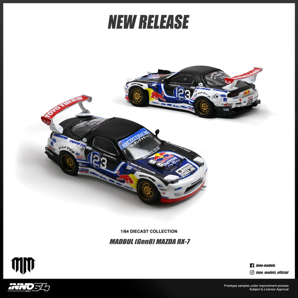 INNO64 1/64 MAZDA RX-7 MAD MIKE "MADBUL Gen8"