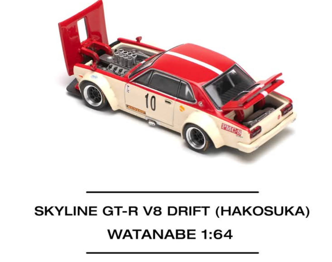 POPRACE 1/64 SKYLINE GT-R V8 DRIFT (HAKOSUKA) WATANABE PR640075