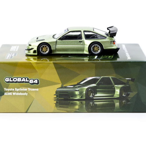 1/64 Toyota Sprinter Trueno AE86 Widebody Green - Designed by Jon Sibal - Tarmac Works GLOBAL64