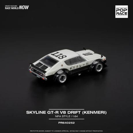 POPRACE 1/64 SKYLINE GT-R V8 DRIFT (KENMERI) - NPA STYLE PR640252 PR640252
