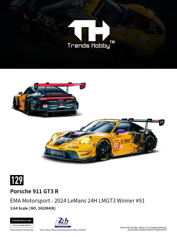 Trends Hobby 1/64 Porsche 911 GT3 R - LeMans 24H 2024 #91