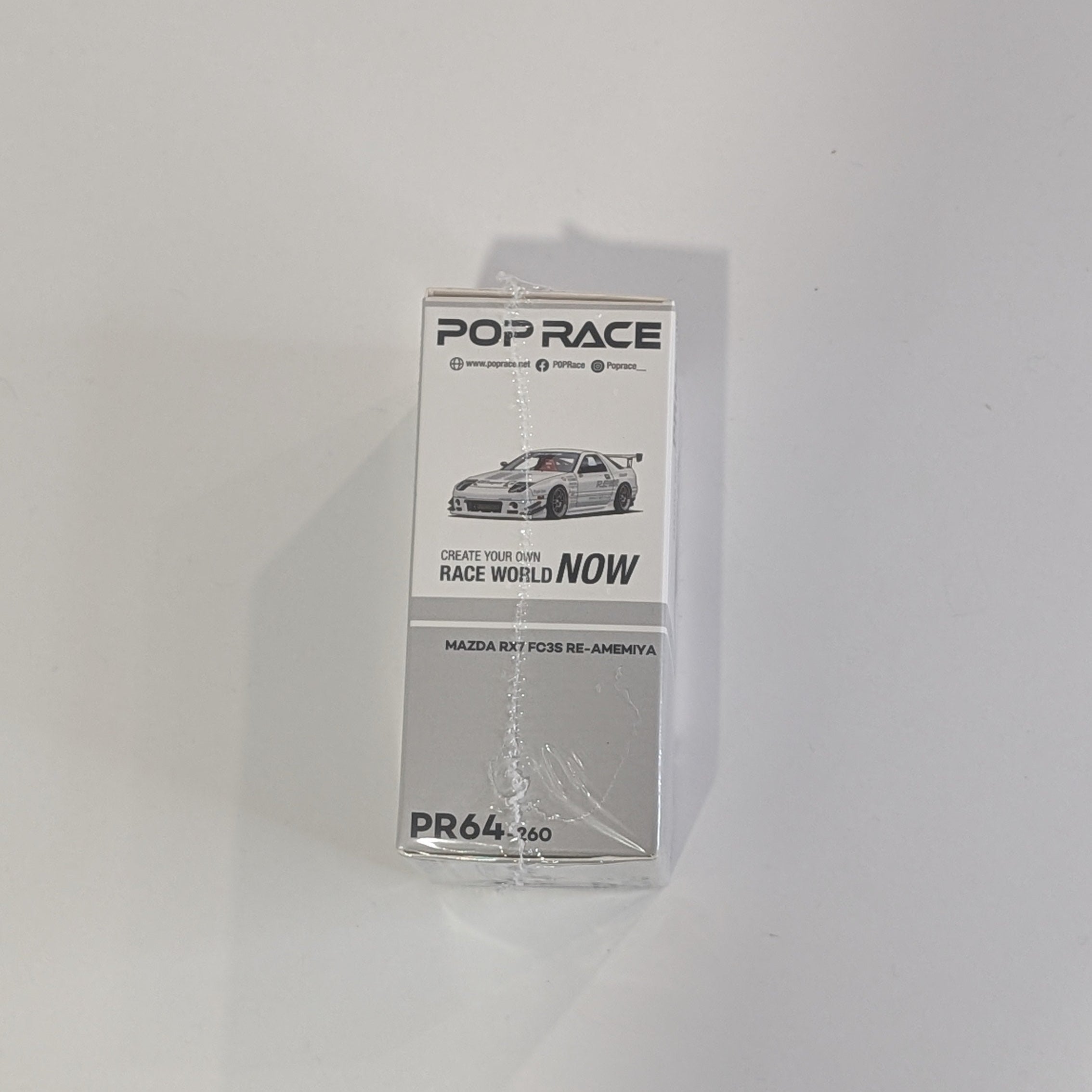 POPRACE 1/64 MAZDA RX7 FC3S RE-AMEMIYA WHITE PR640260