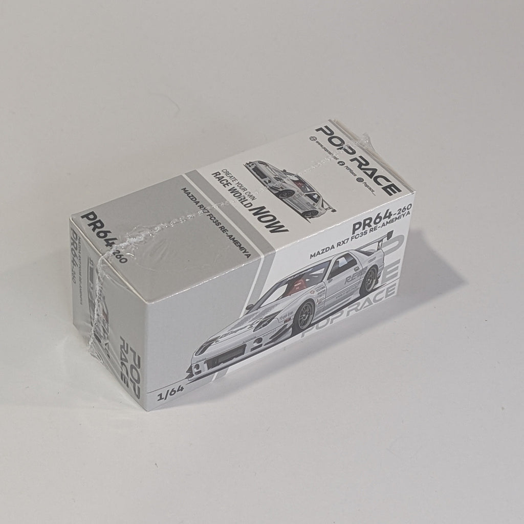 POPRACE 1/64 MAZDA RX7 FC3S RE-AMEMIYA WHITE PR640260