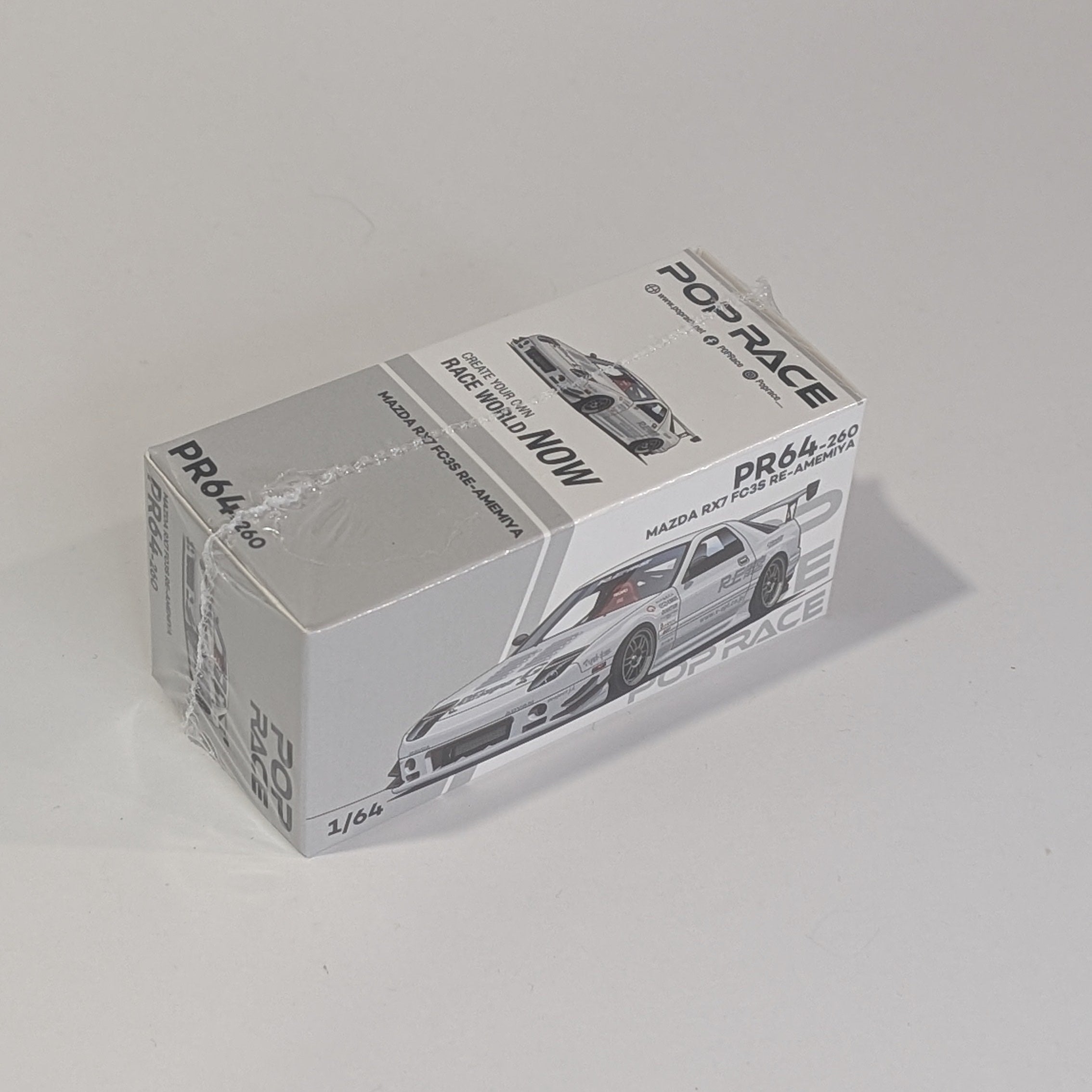 POPRACE 1/64 MAZDA RX7 FC3S RE-AMEMIYA WHITE PR640260